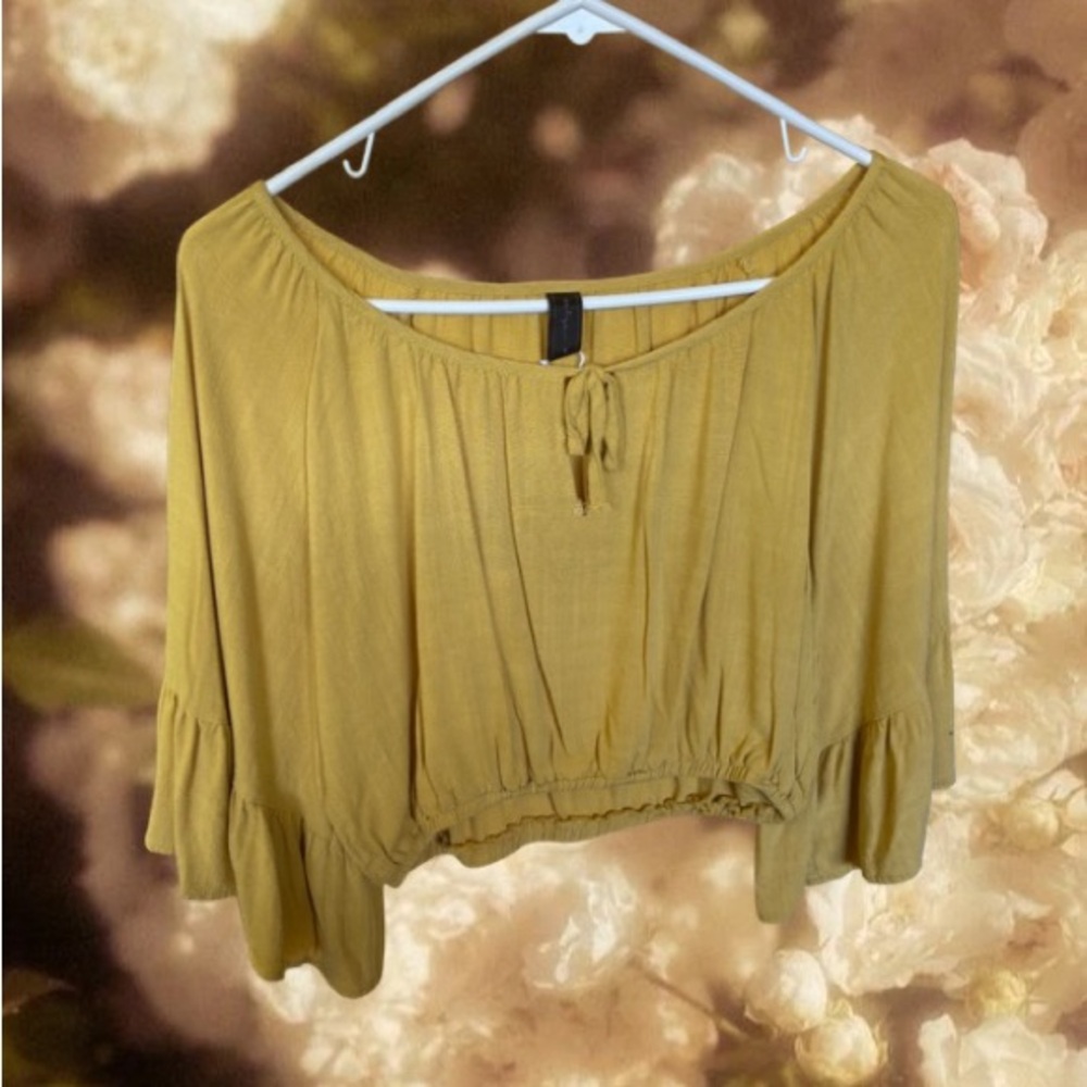 Elegant Mustard Off-Shoulder Blouse